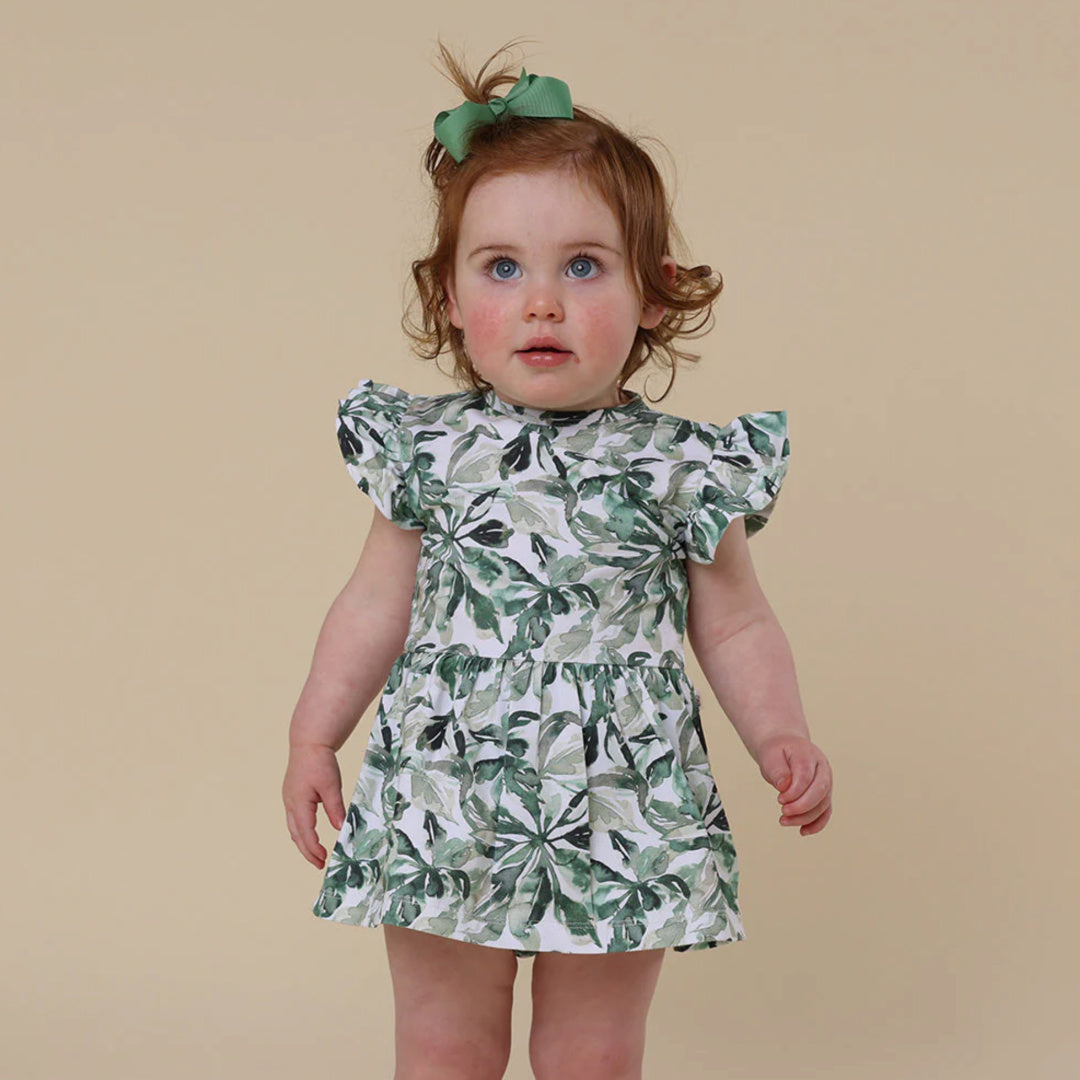 SNUGGLE HUNNY ORGANIC DRESS - EVERGREEN