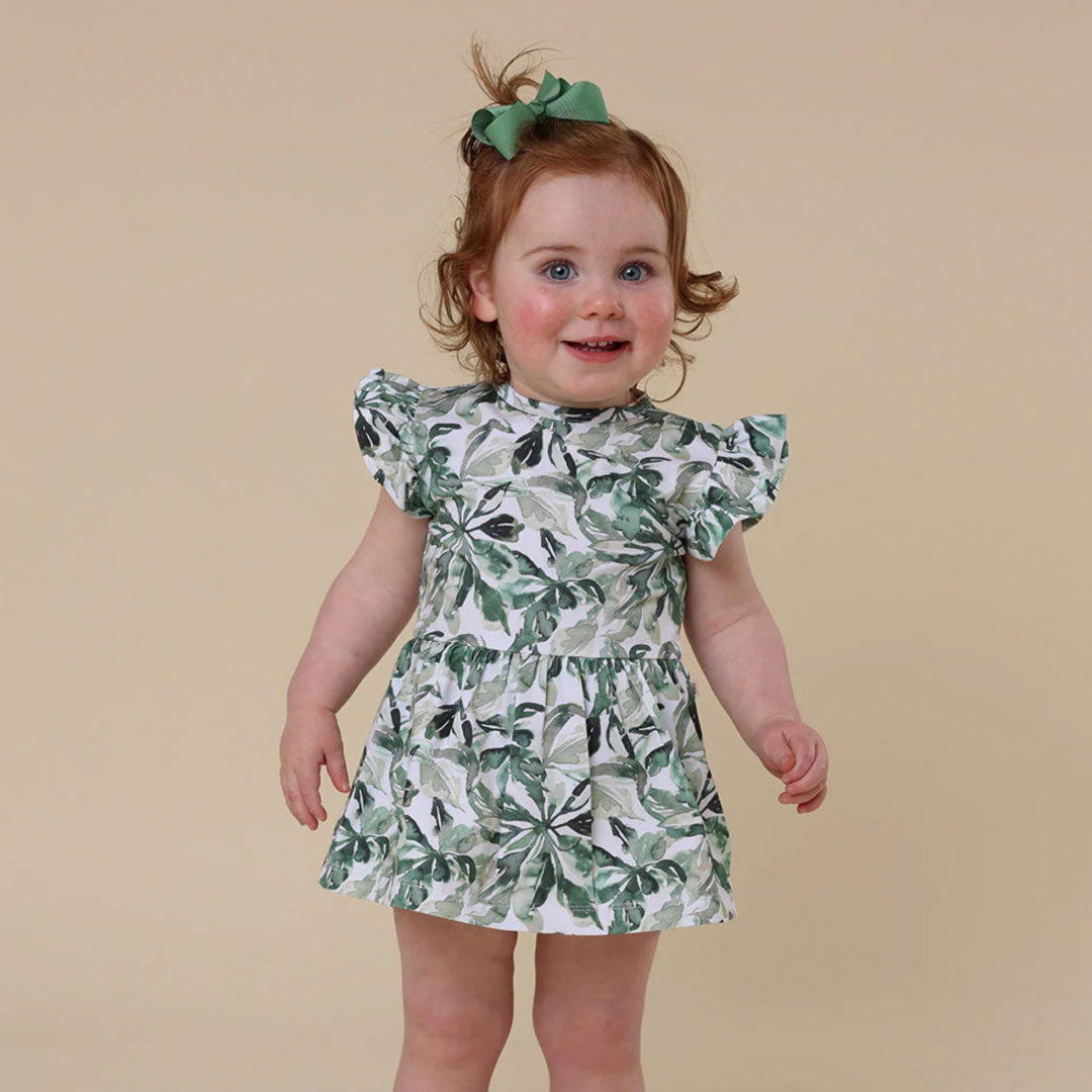 SNUGGLE HUNNY ORGANIC DRESS - EVERGREEN