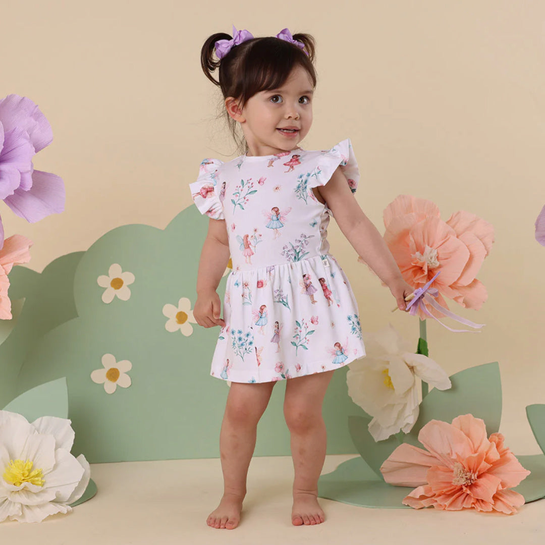 SNUGGLE HUNNY ORGANIC DRESS - FAIRY GARDEN