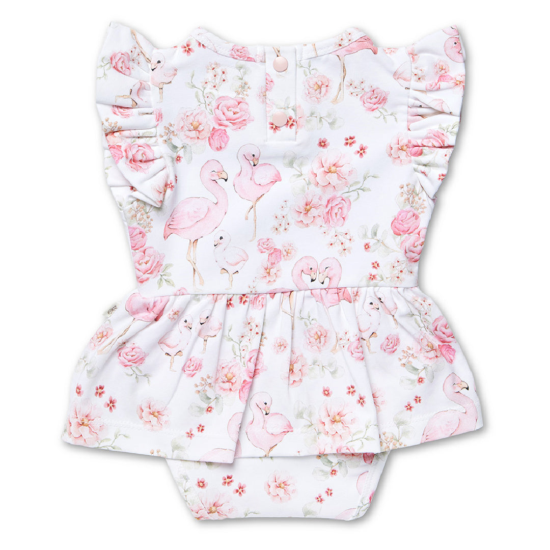 SNUGGLE HUNNY ORGANIC DRESS - FLAMINGOS