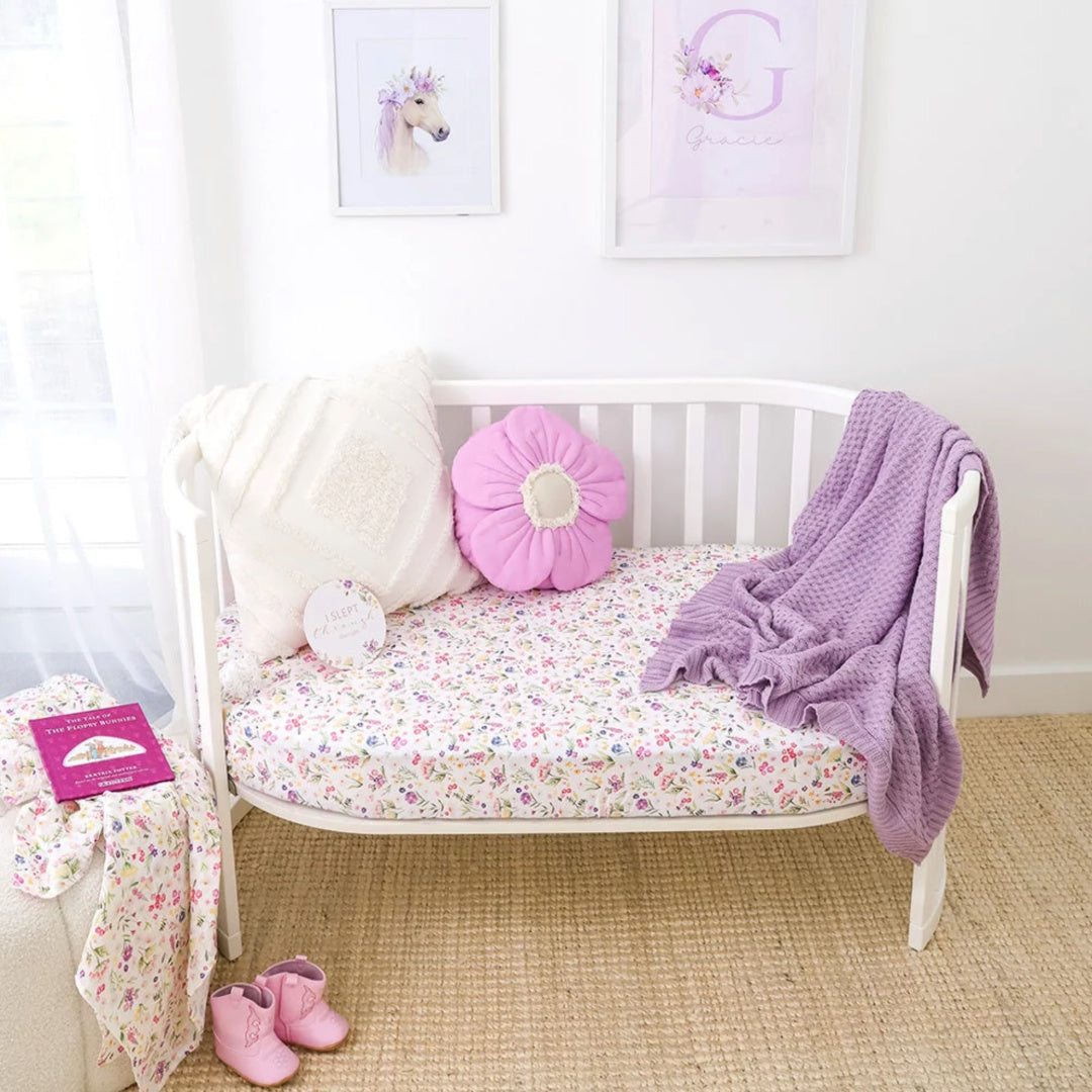 SNUGGLE HUNNY ORGANIC FITTED COT SHEET - GRACIE