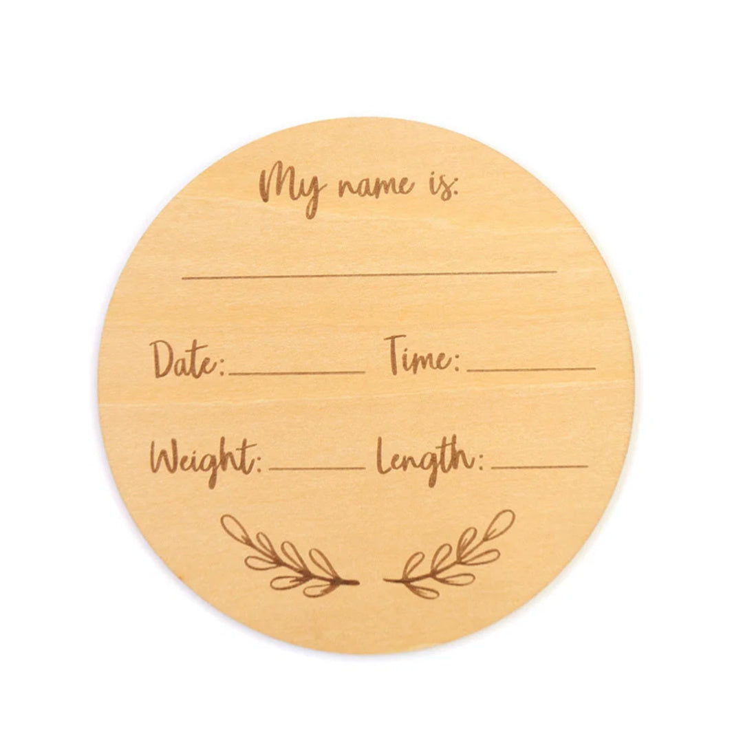 Snuggle Hunny Hello World Large Wooden Milestone Card
