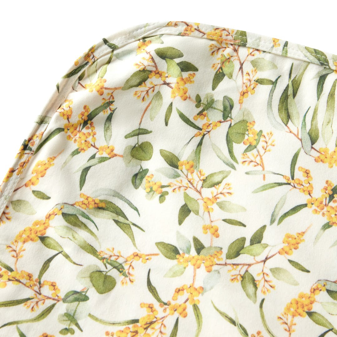 SNUGGLE HUNNY ORGANIC JERSEY WRAP AND TOPKNOT SET - GOLDEN WATTLE