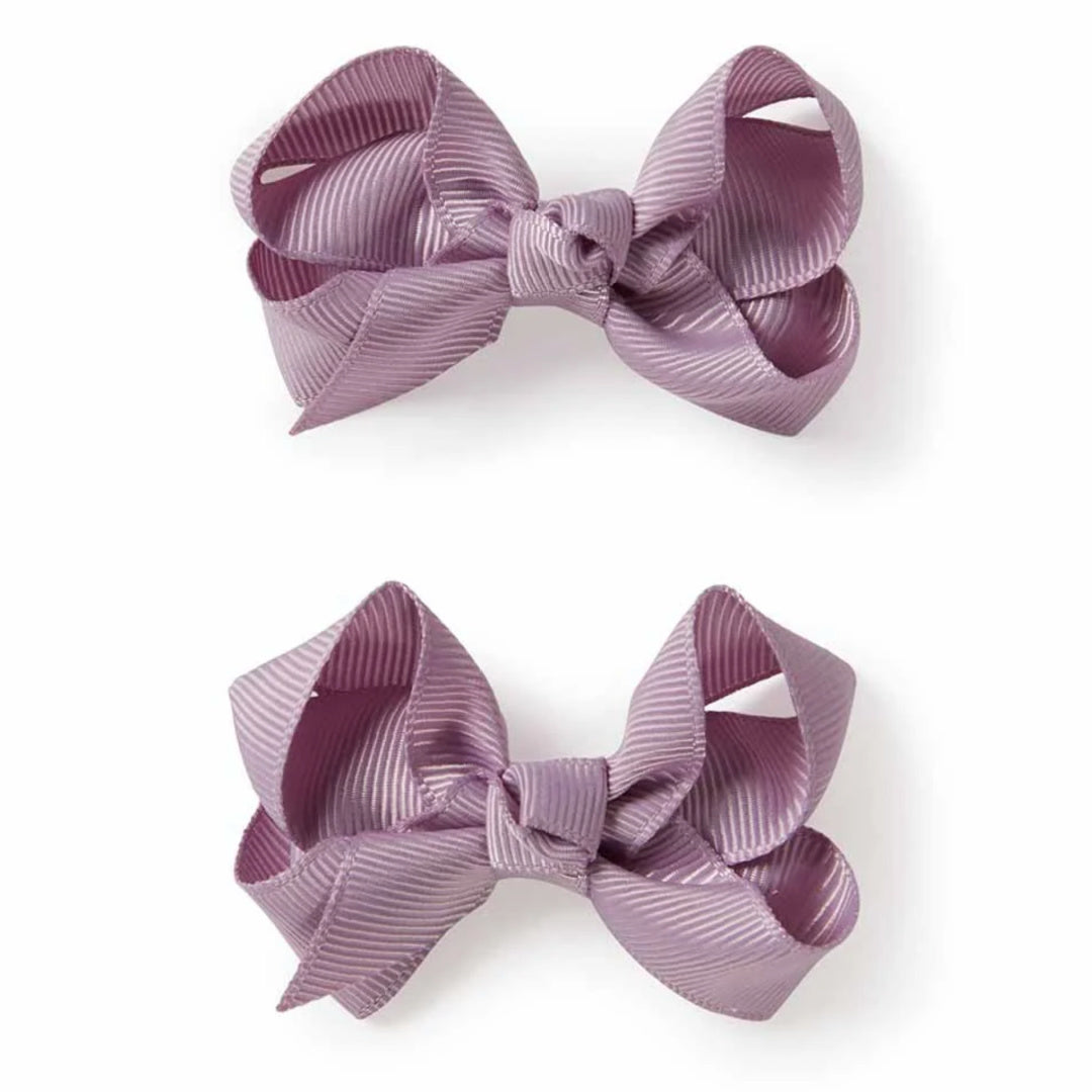 SNUGGLE HUNNY BOW CLIPS - SMALL PIGGY TAIL PAIR - LILAC