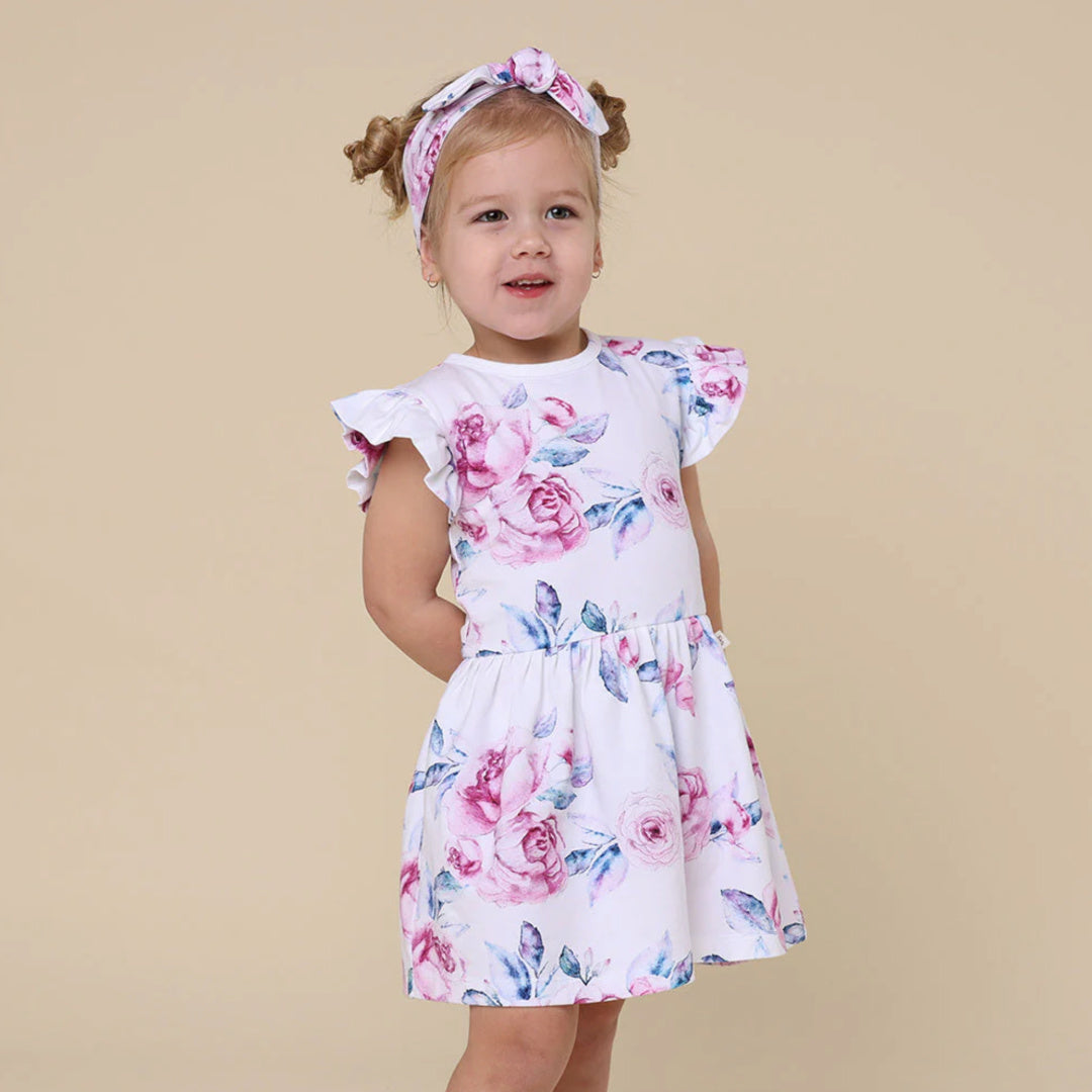 SNUGGLE HUNNY ORGANIC DRESS - LILAC SKIES