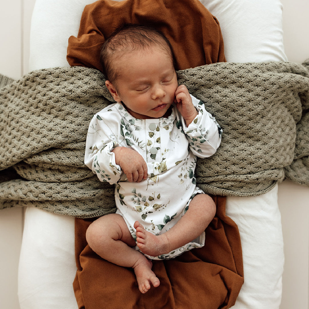 SNUGGLE HUNNY ORGANIC LONG SLEEVE BODYSUIT - EDEN