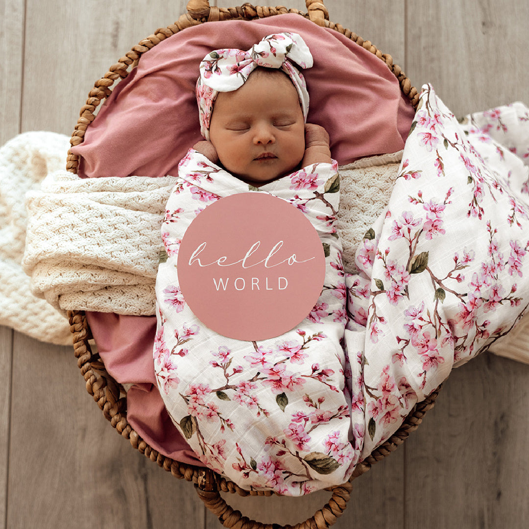 SNUGGLE HUNNY REVERSIBLE MILESTONE CARDS - CHERRY BLOSSOM &amp; JEWELL