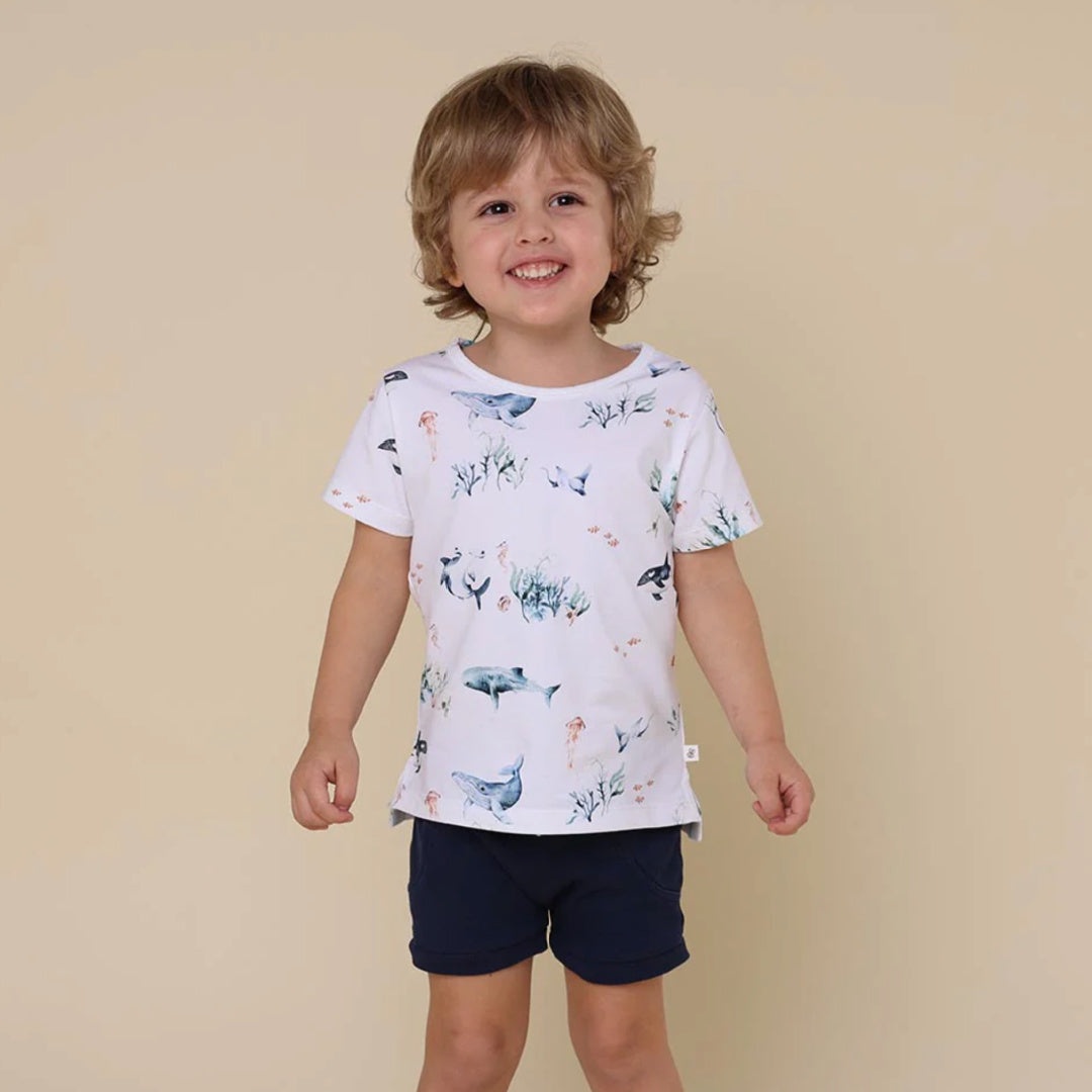 SNUGGLE HUNNY ORGANIC BABY SHORTS - MOONLIGHT