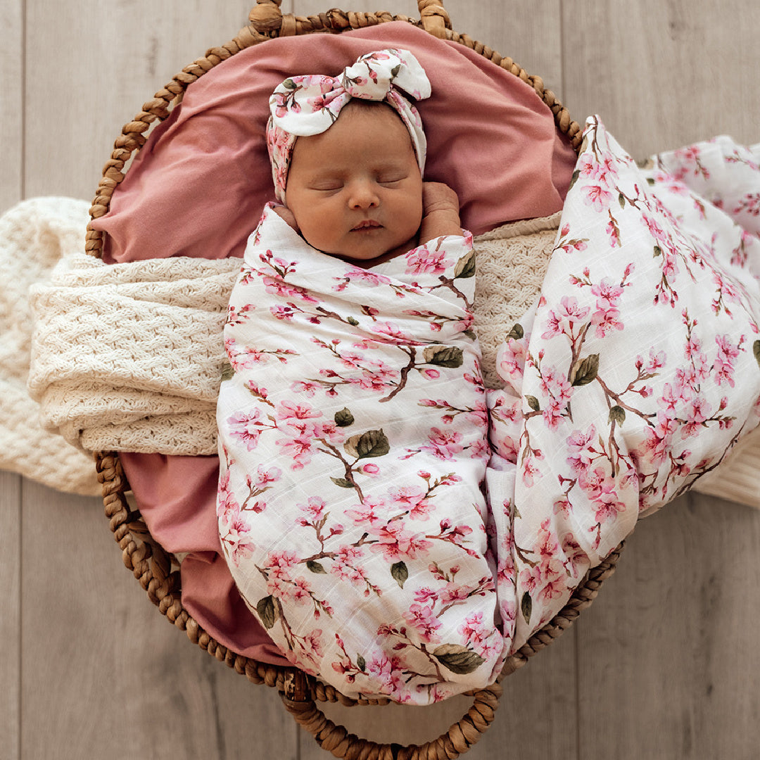 SNUGGLE HUNNY ORGANIC MUSLIN WRAP - CHERRY BLOSSOM