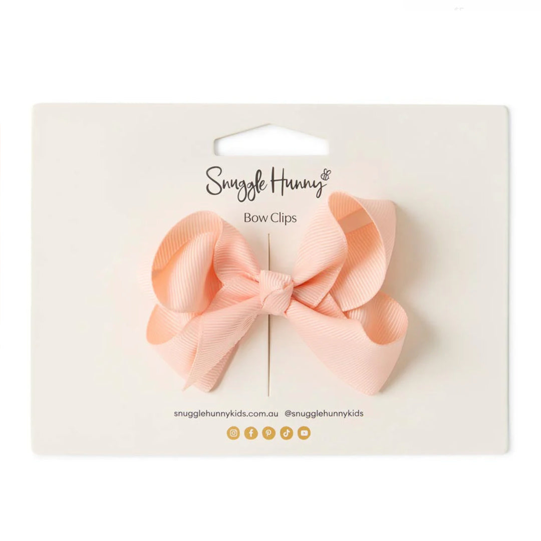 SNUGGLE HUNNY BOW CLIP MEDIUM - PEACH