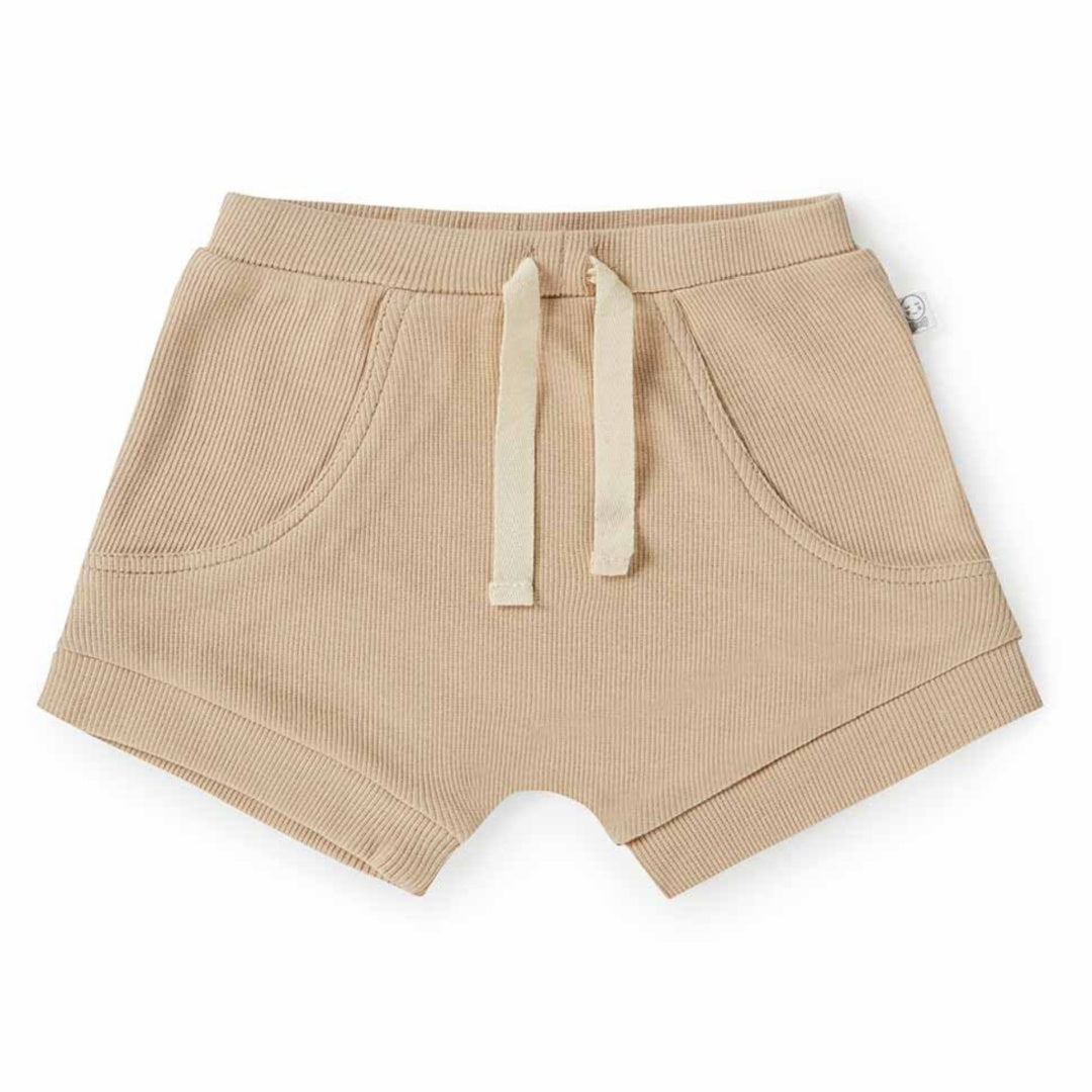 SNUGGLE HUNNY ORGANIC BABY SHORTS - PEBBLE