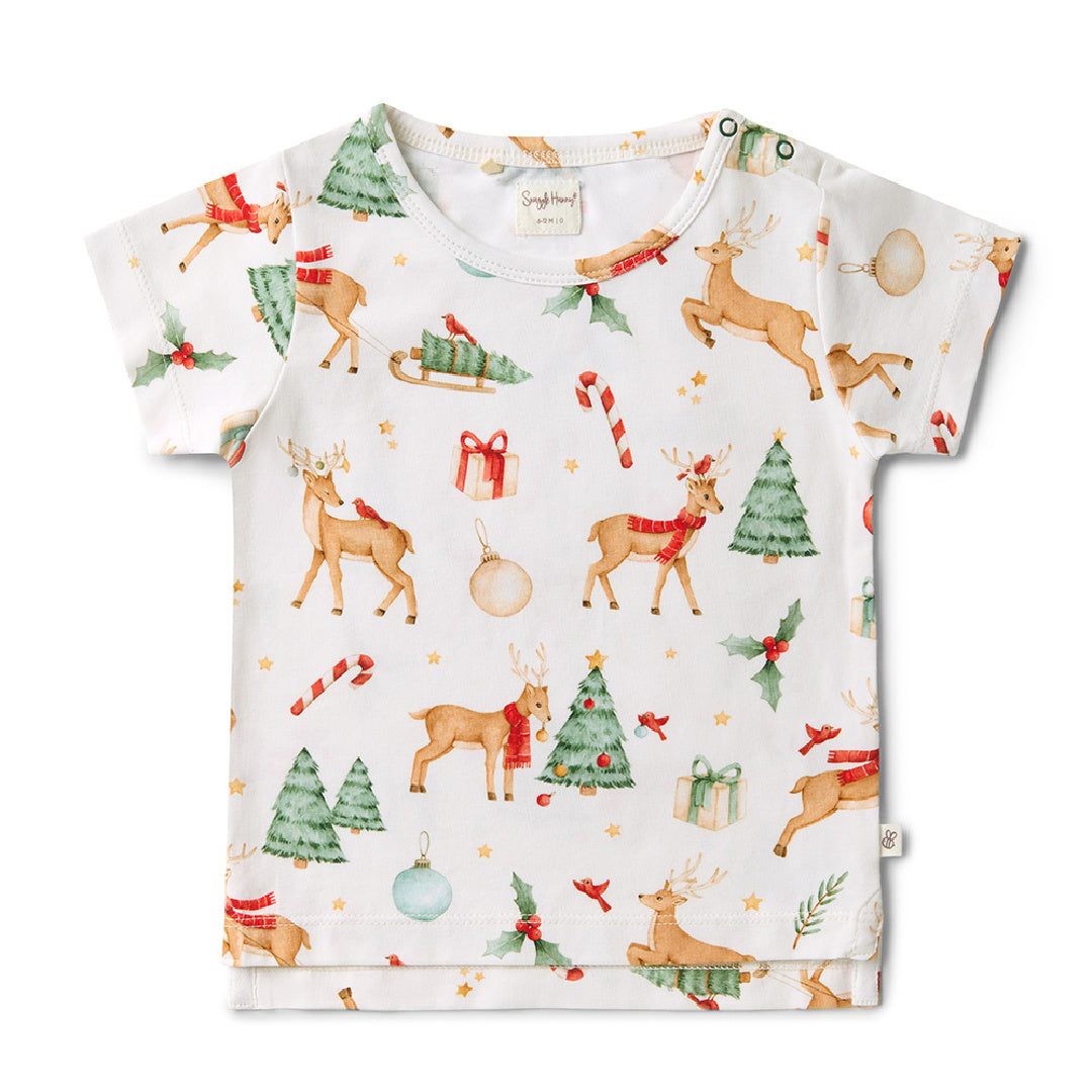 SNUGGLE HUNNY ORGANIC SHORT SLEEVE T-SHIRT - PRANCER & FRIENDS