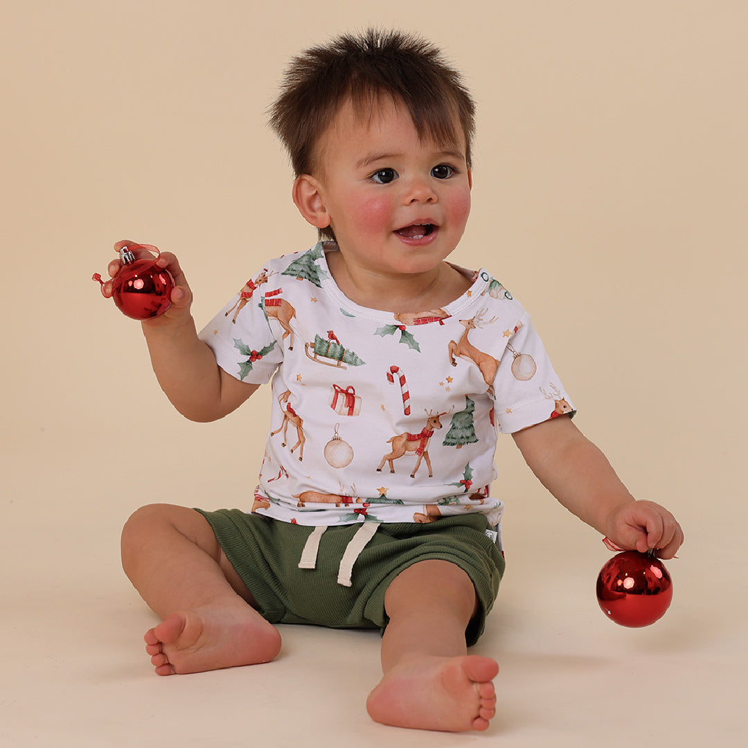 SNUGGLE HUNNY ORGANIC SHORT SLEEVE T-SHIRT - PRANCER &amp; FRIENDS