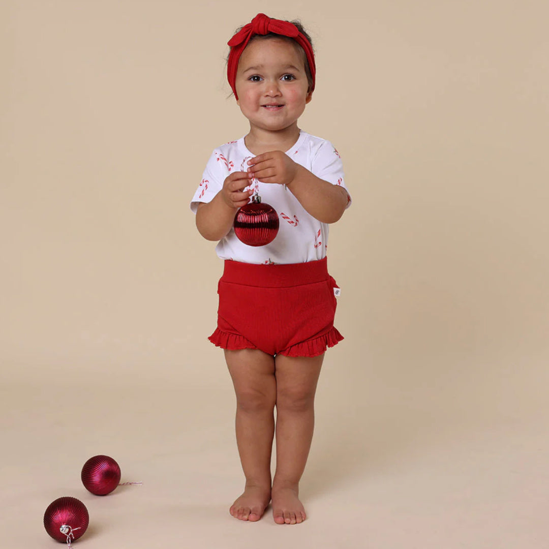 SNUGGLE HUNNY ORGANIC HIGH WAIST BLOOMERS - RED