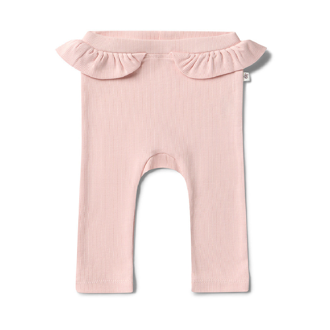 SNUGGLE HUNNY ORGANIC PANTS WITH FRILL - BABY PINK