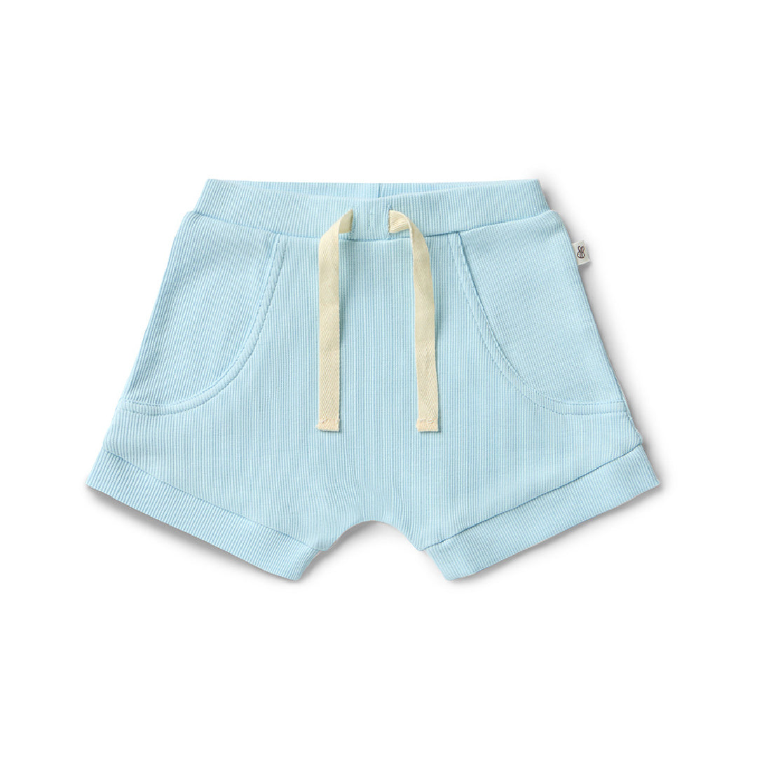 SNUGGLE HUNNY ORGANIC BABY SHORTS - BABY BLUE