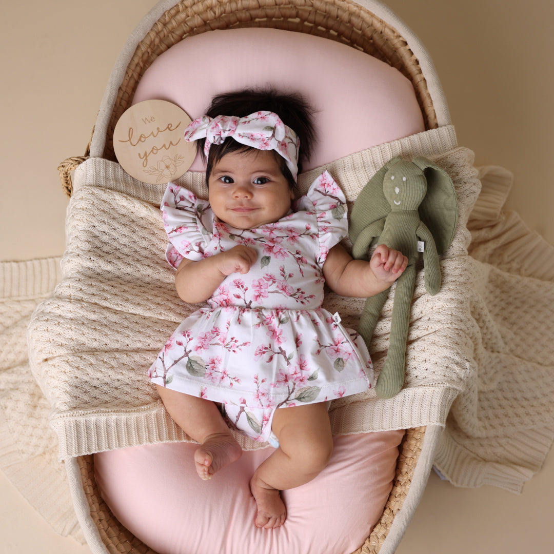 SNUGGLE HUNNY ORGANIC DRESS - CHERRY BLOSSOM