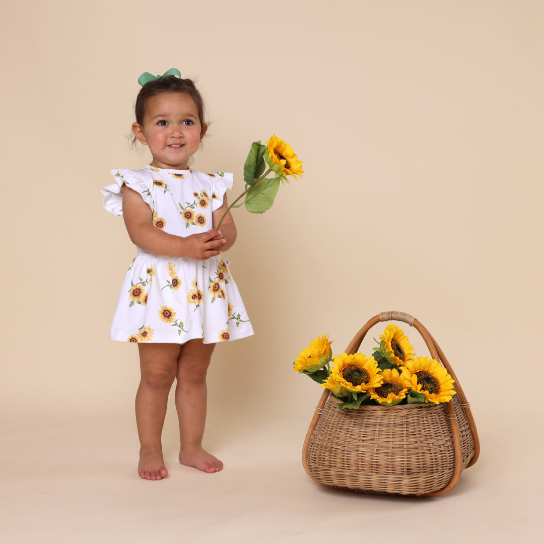 SNUGGLE HUNNY ORGANIC DRESS - SUNFLOWER