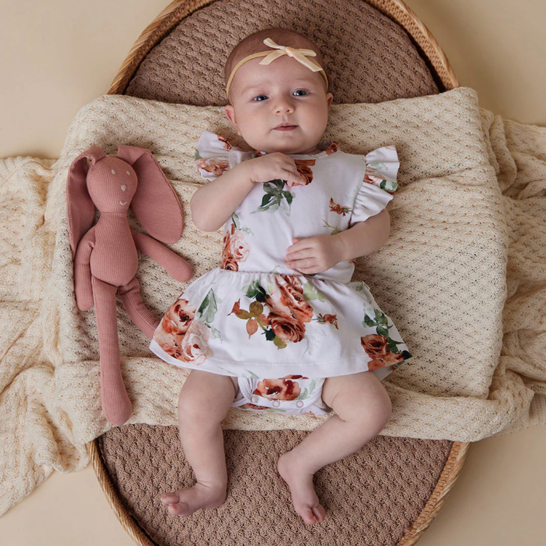 SNUGGLE HUNNY ORGANIC DRESS - ROSEBUD