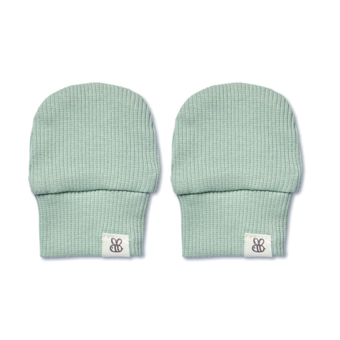 Snuggle Hunny Sage Organic Cotton Rib Mittens