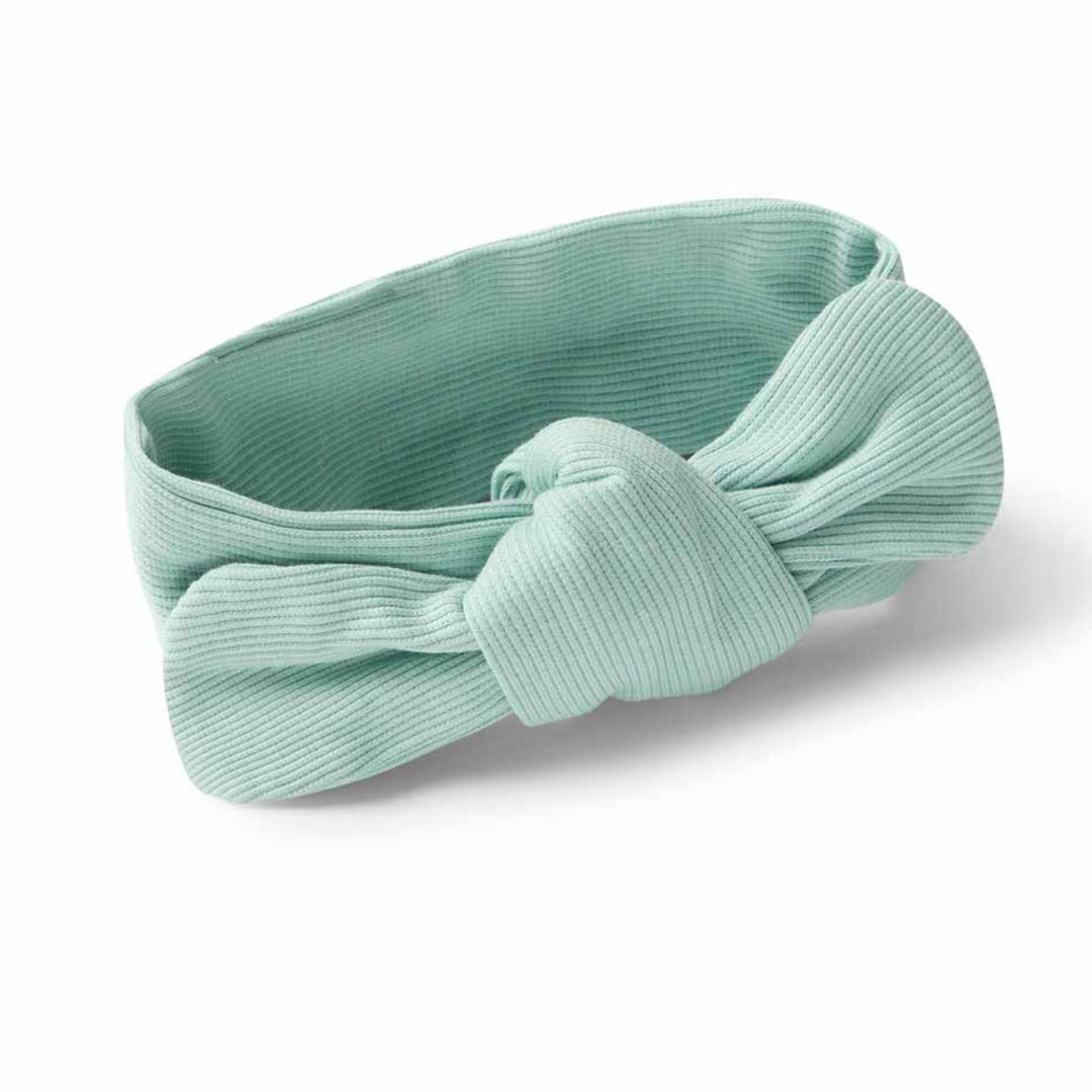 SNUGGLE HUNNY ORGANIC RIBBED TOPKNOT - SAGE