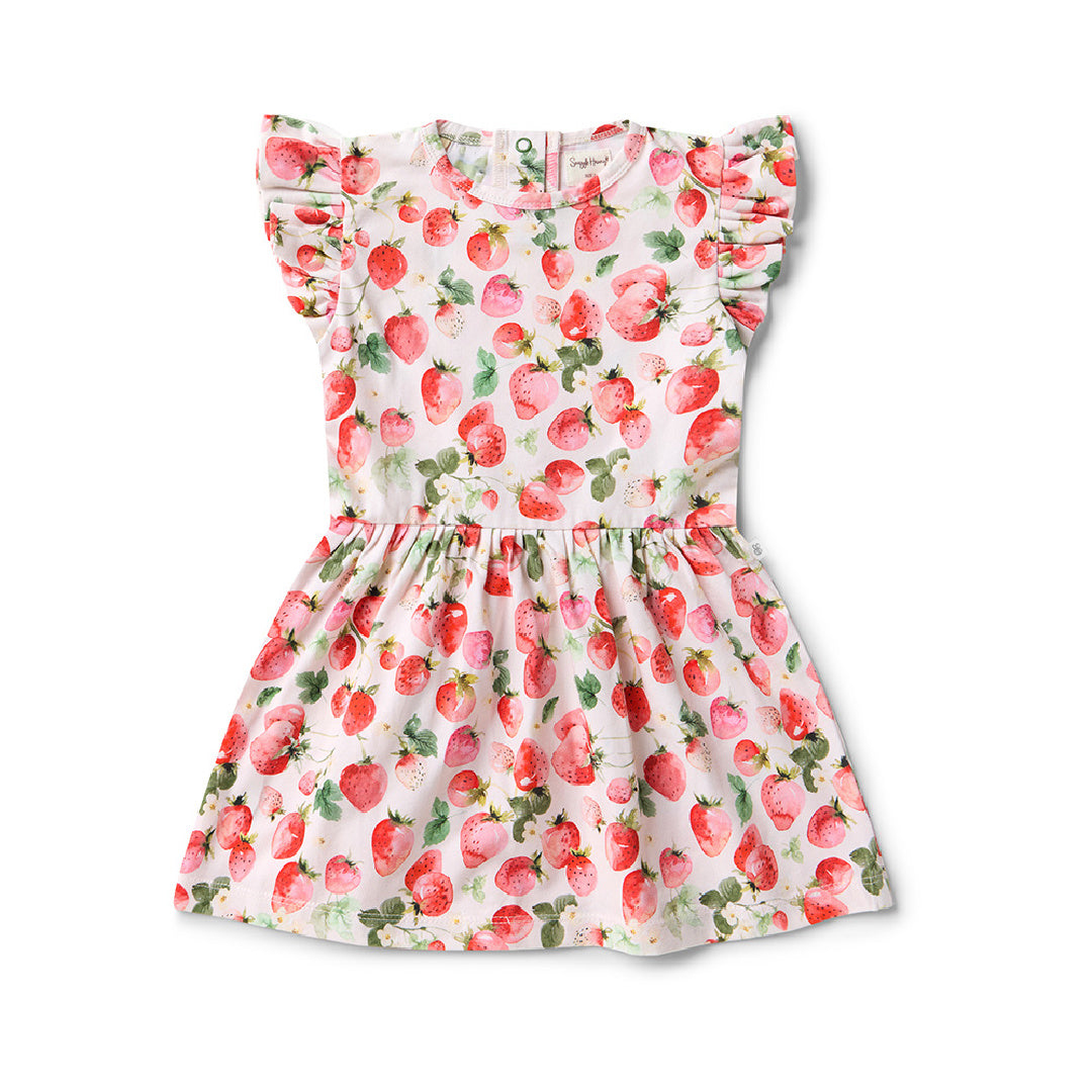 SNUGGLE HUNNY ORGANIC DRESS - STRAWBERRY