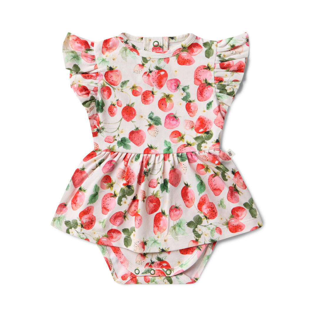 SNUGGLE HUNNY ORGANIC DRESS - STRAWBERRY