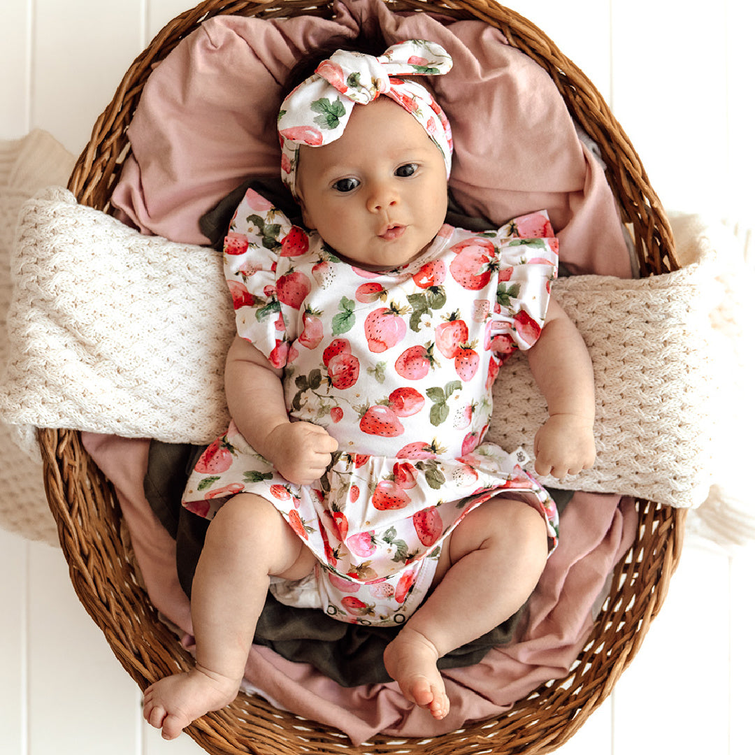 SNUGGLE HUNNY ORGANIC DRESS - STRAWBERRY
