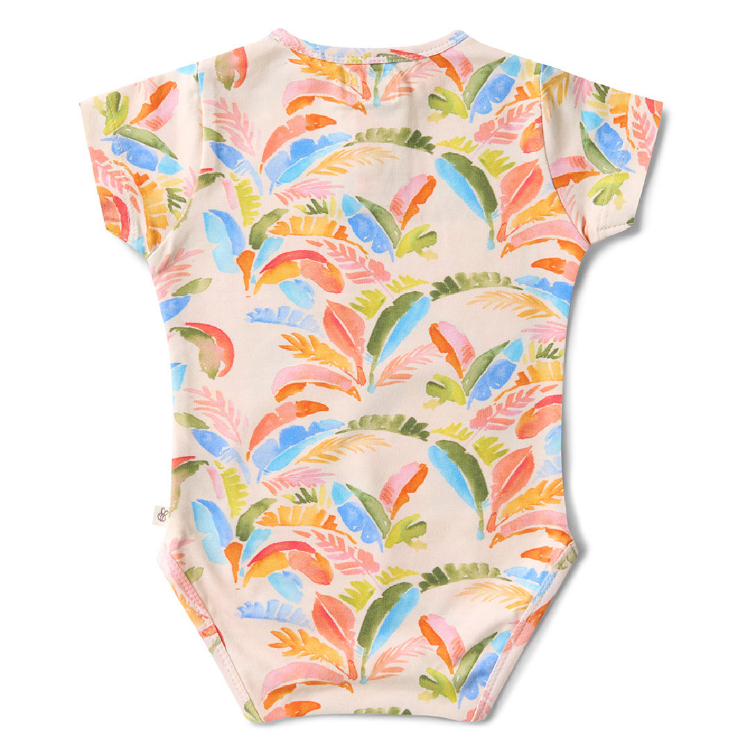 SNUGGLE HUNNY ORGANIC SHORT SLEEVE BODYSUIT - SUMMER PALM