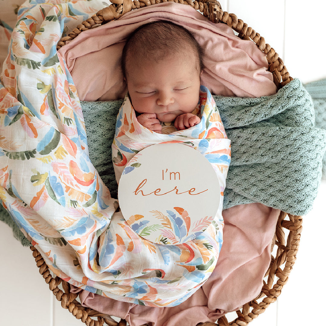 SNUGGLE HUNNY REVERSIBLE MILESTONE CARDS - SUMMER PALM