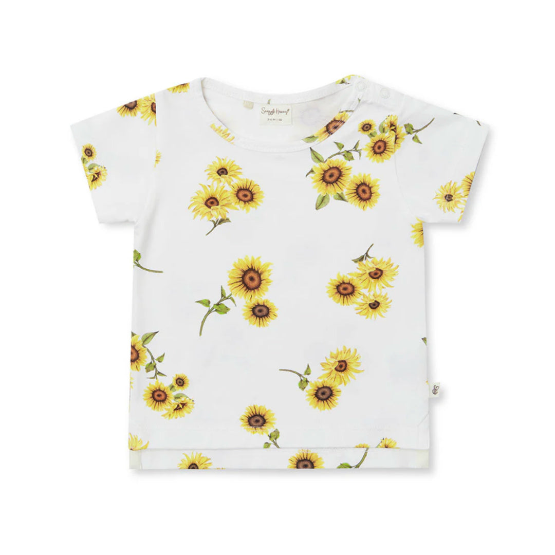 SNUGGLE HUNNY ORGANIC SHORT SLEEVE T-SHIRT - SUNFLOWER