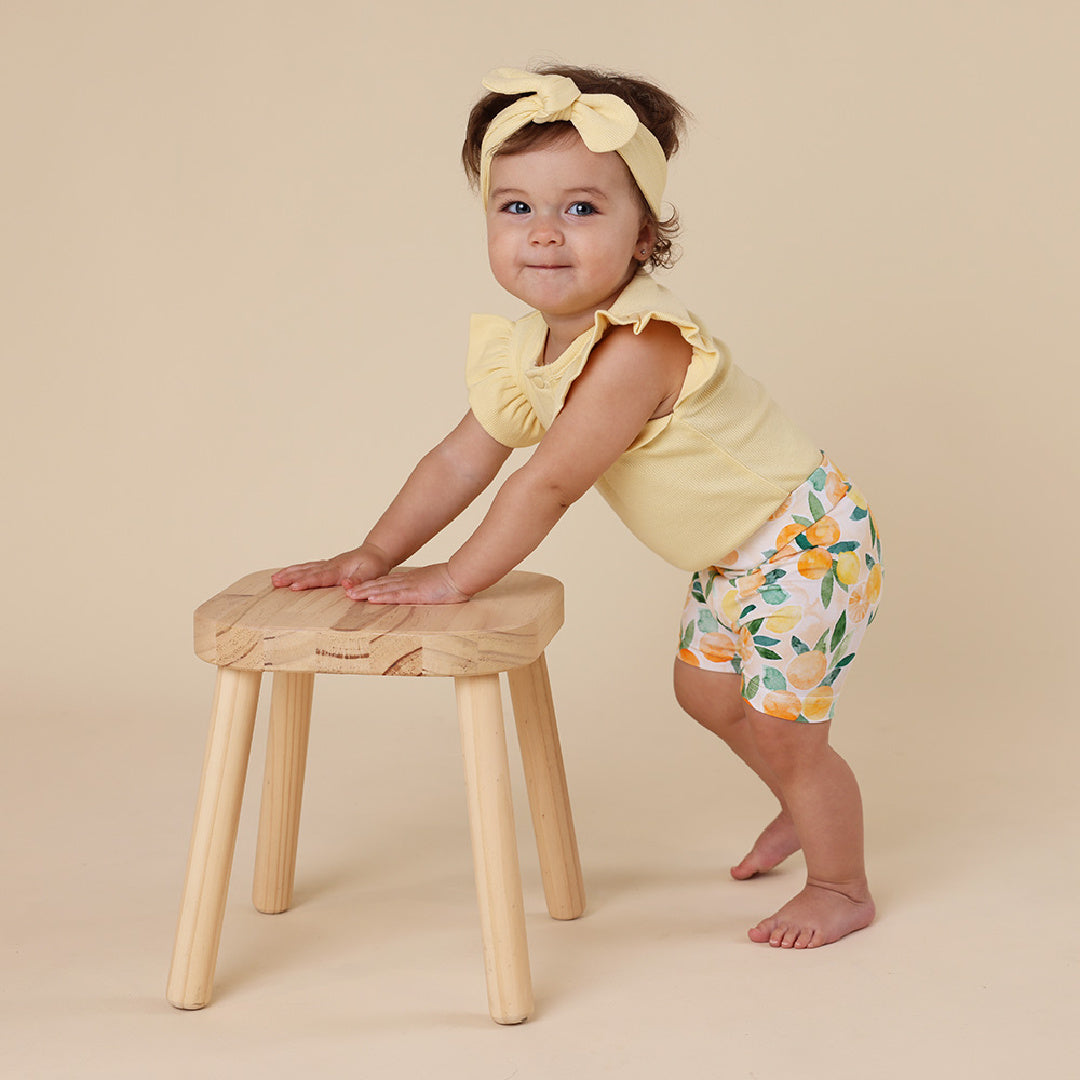 SNUGGLE HUNNY ORGANIC BIKE SHORTS - SUNNY CITRUS