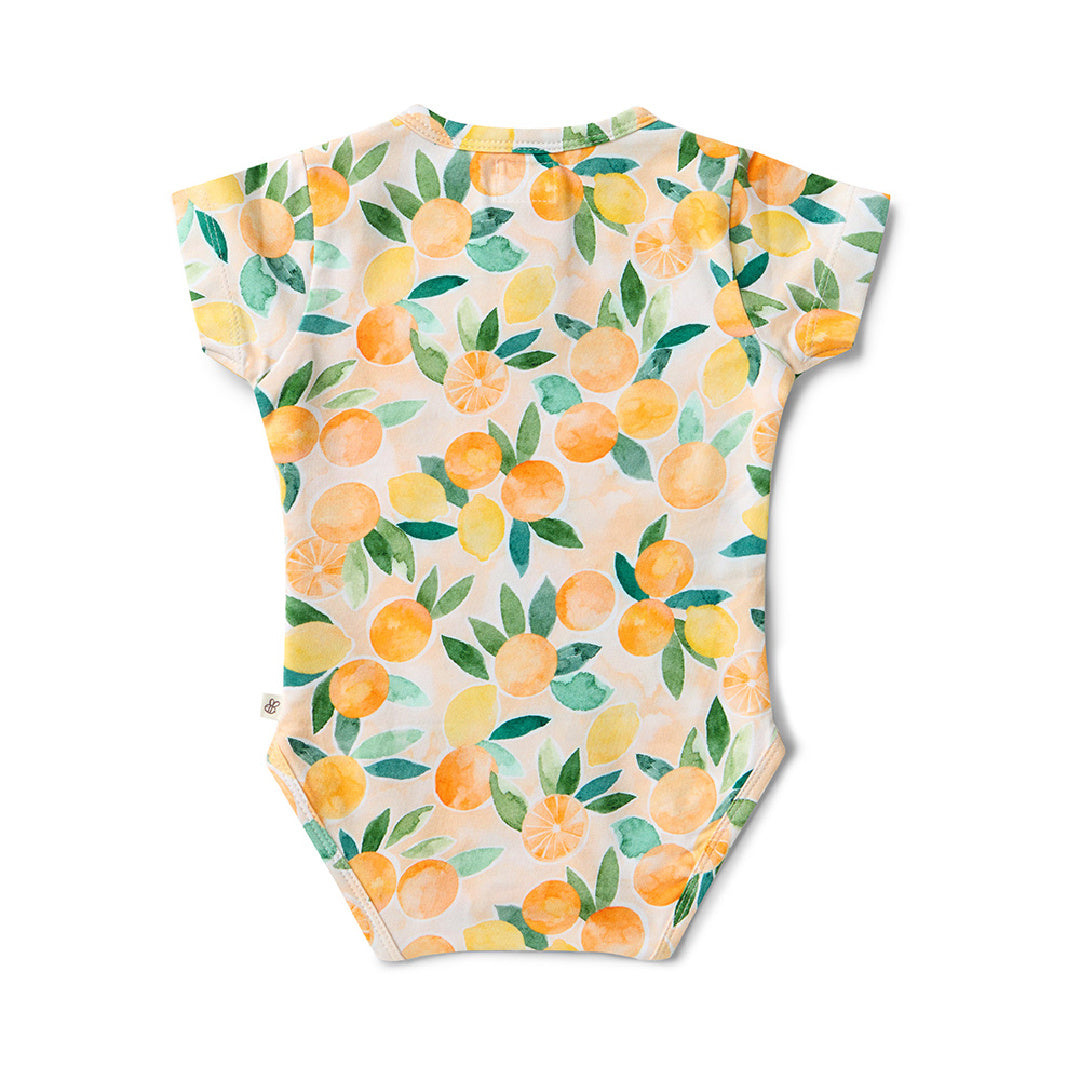 SNUGGLE HUNNY ORGANIC SHORT SLEEVE BODYSUIT - SUNNY CITRUS
