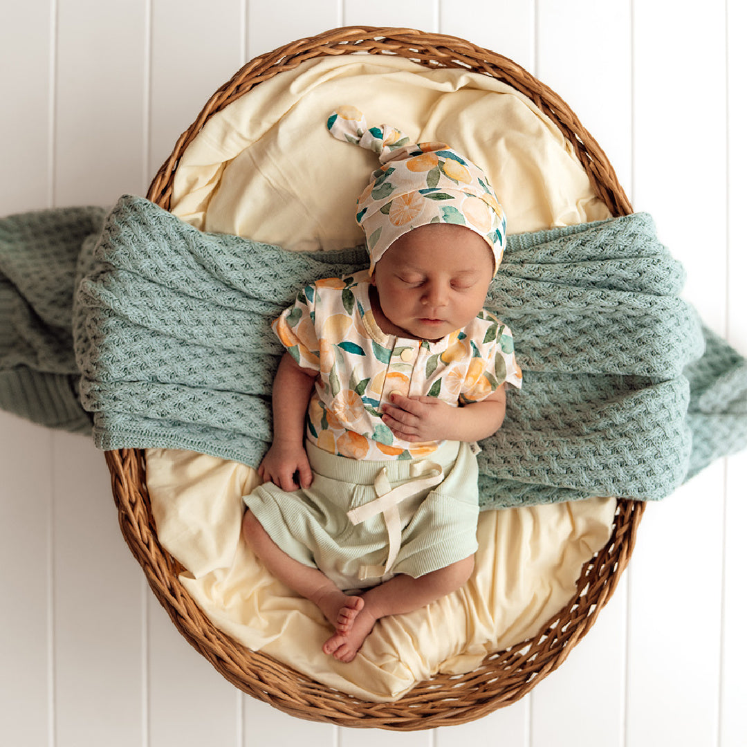 SNUGGLE HUNNY ORGANIC SHORT SLEEVE BODYSUIT - SUNNY CITRUS