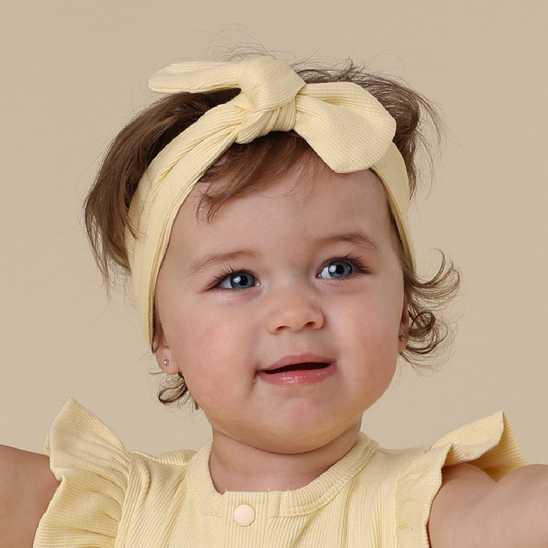 SNUGGLE HUNNY ORGANIC RIBBED TOPKNOT - SUNSHINE