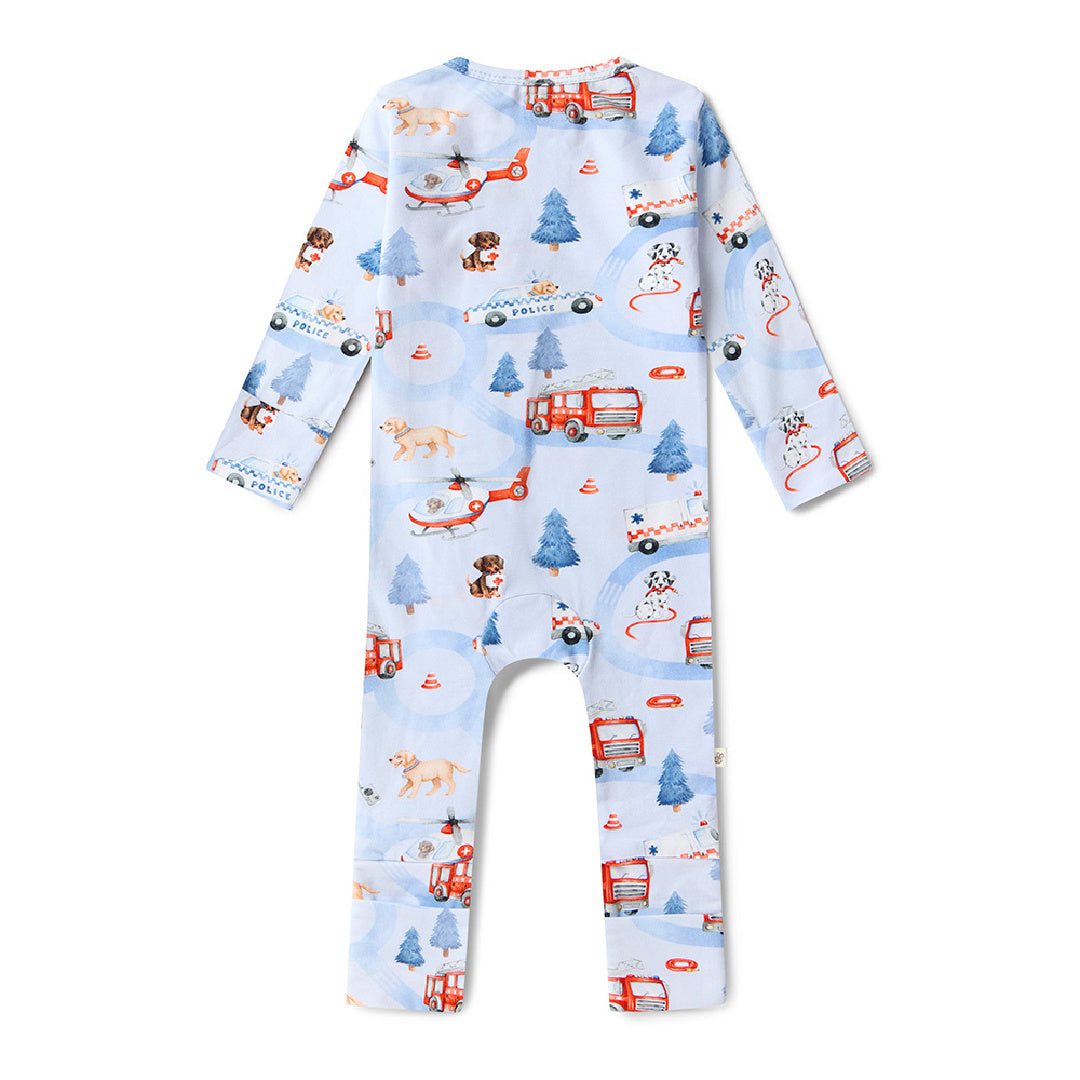 SNUGGLE HUNNY ORGANIC SNUGGLESUIT CONVERTIBLE ZIP ROMPER - TO THE RESCUE
