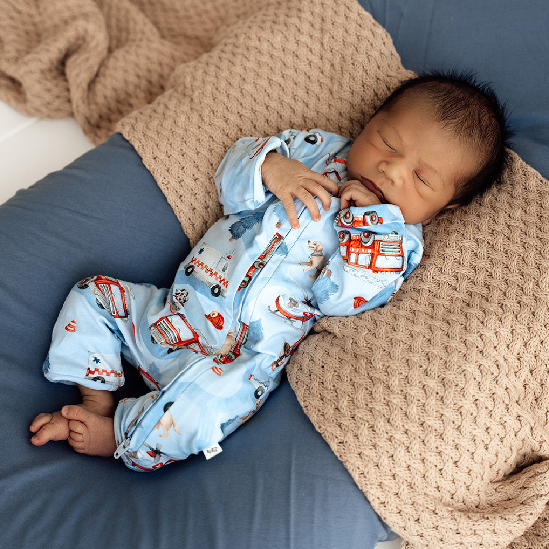 SNUGGLE HUNNY ORGANIC SNUGGLESUIT CONVERTIBLE ZIP ROMPER - TO THE RESCUE