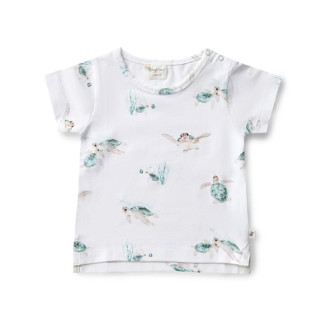 SNUGGLE HUNNY ORGANIC SHORT SLEEVE T-SHIRT - TURTLE