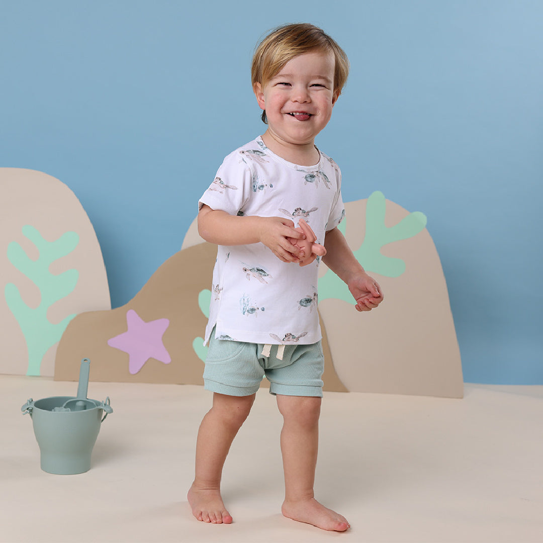 SNUGGLE HUNNY ORGANIC SHORT SLEEVE T-SHIRT - TURTLE