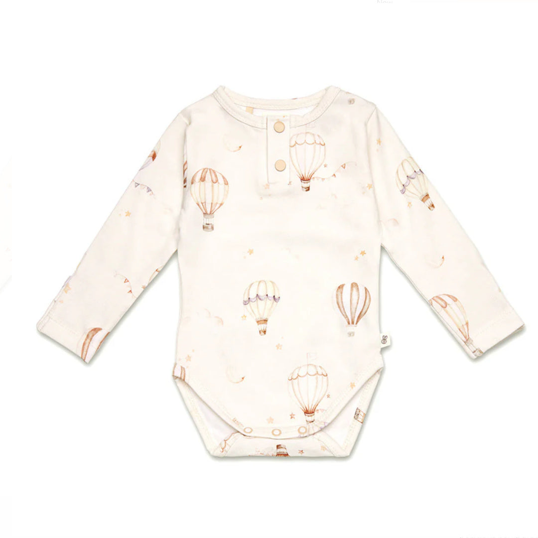 SNUGGLE HUNNY ORGANIC LONG SLEEVE BODYSUIT - UP & AWAY