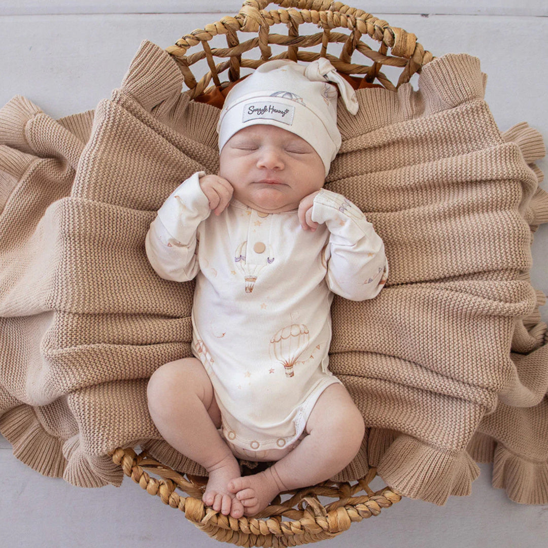 SNUGGLE HUNNY ORGANIC LONG SLEEVE BODYSUIT - UP &amp; AWAY