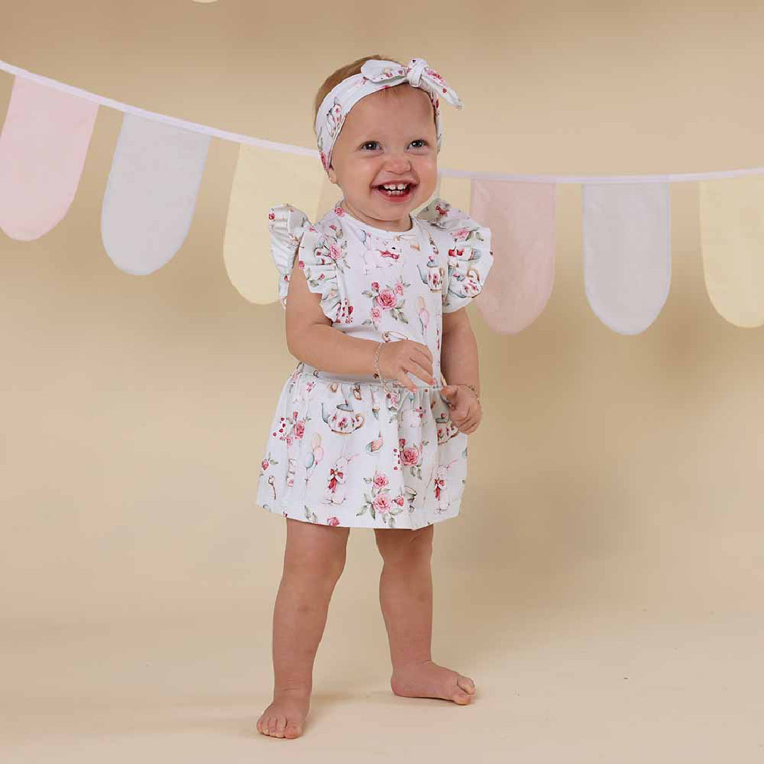 SNUGGLE HUNNY ORGANIC DRESS - WHITE RABBIT