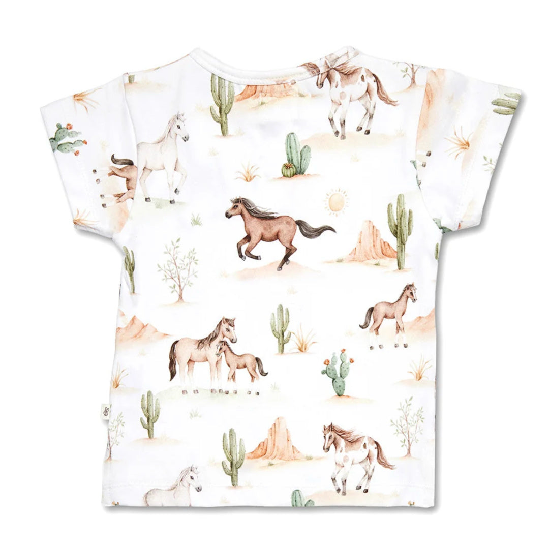 Snuggle Hunny Wild Horses Organic Short Sleeve Top