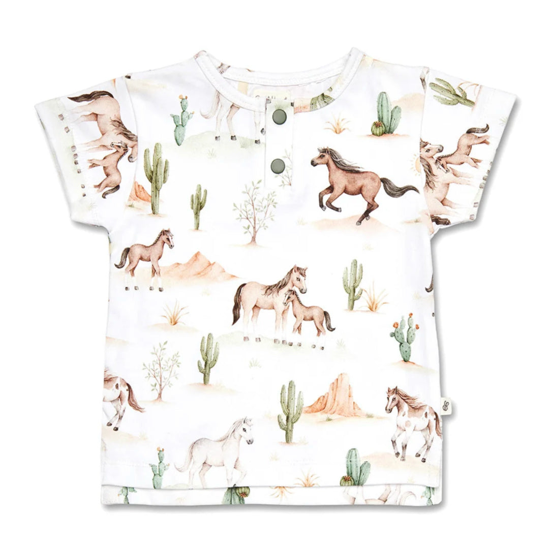 Snuggle Hunny Wild Horses Organic Short Sleeve Top