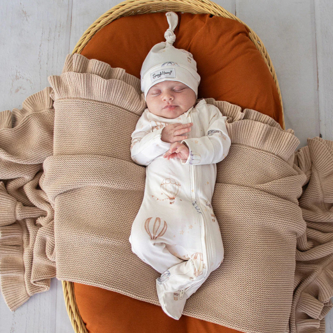 SNUGGLE HUNNY ORGANIC SNUGGLE SLEEPSUIT ZIP FOOTIE  - UP AND AWAY