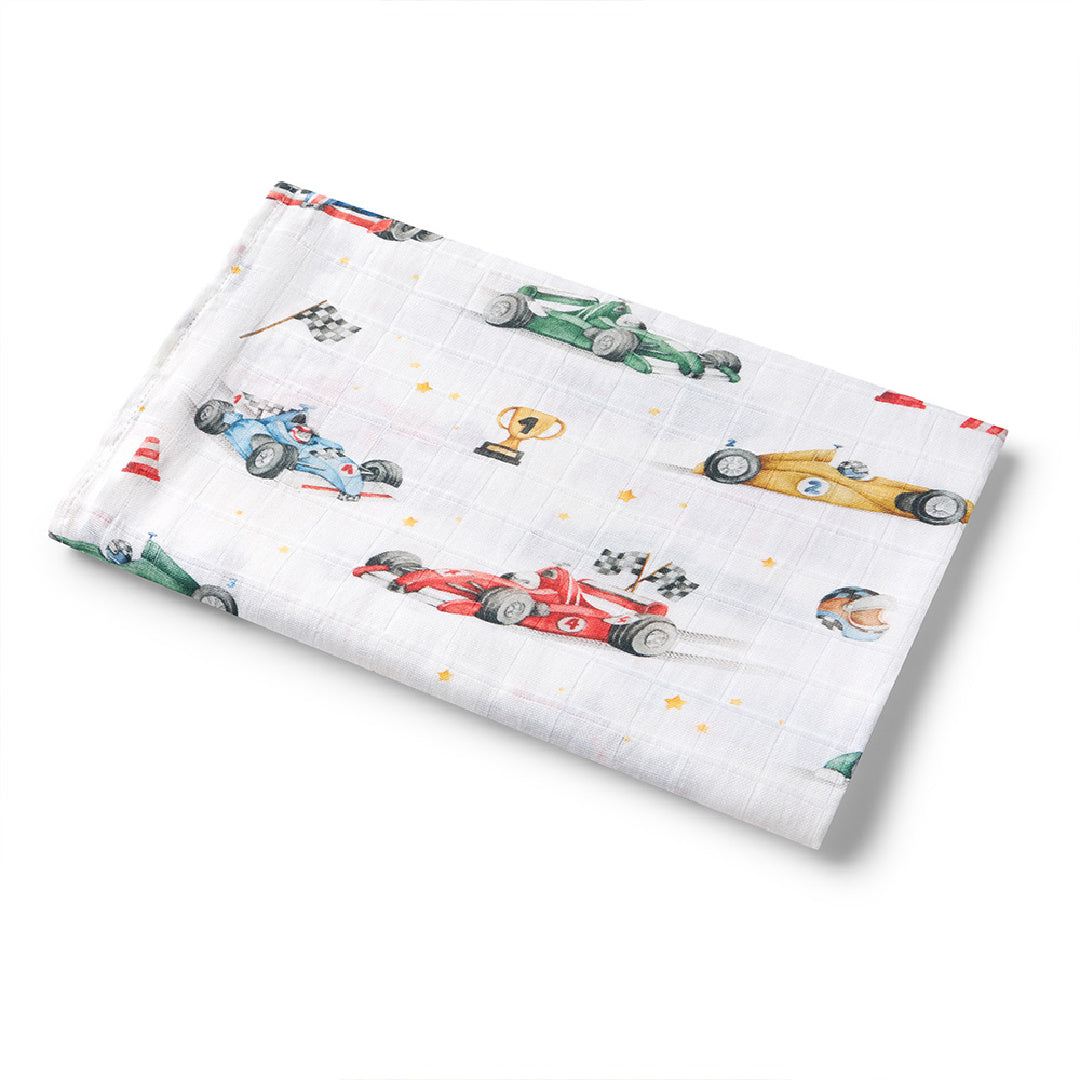 SNUGGLE HUNNY ORGANIC MUSLIN WRAP - LITTLE RACERS