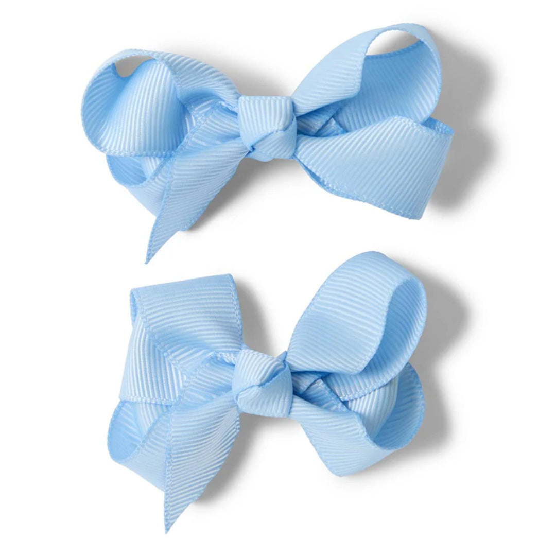 SNUGGLE HUNNY BOW CLIPS - SMALL PIGGY TAIL PAIR - BABY BLUE