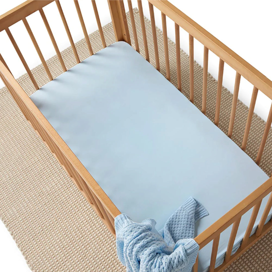 SNUGGLE HUNNY ORGANIC FITTED COT SHEET - BABY BLUE