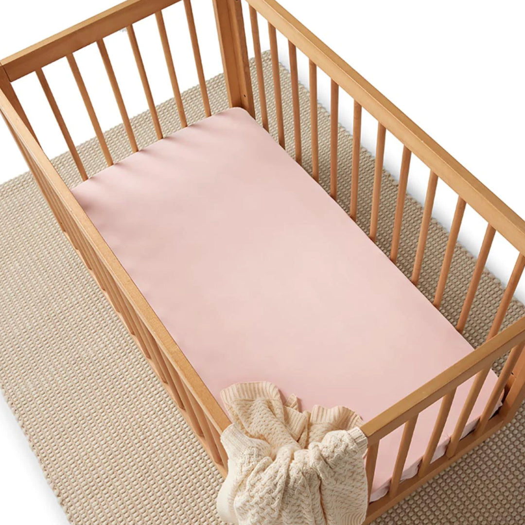 SNUGGLE HUNNY ORGANIC FITTED COT SHEET - BABY PINK