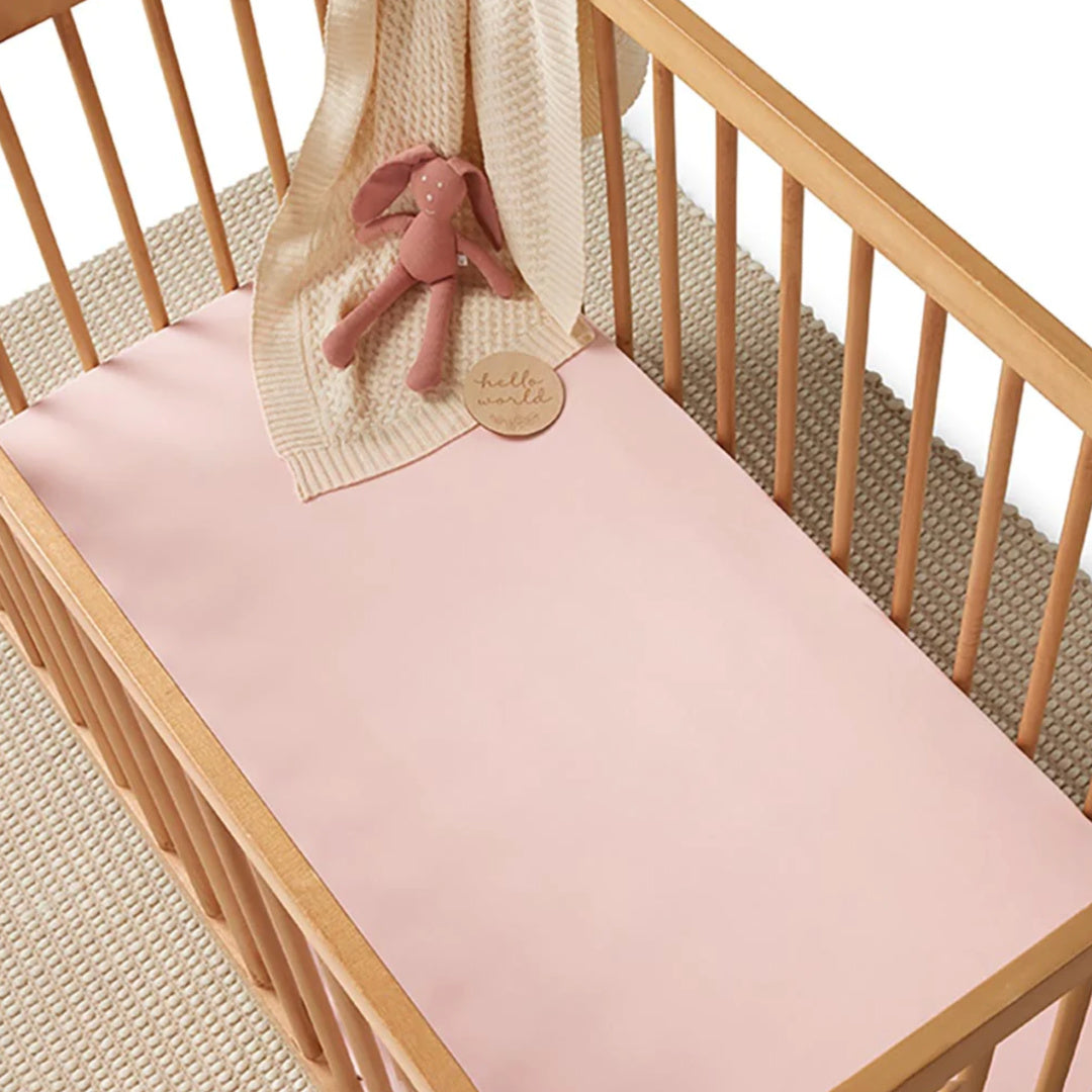 SNUGGLE HUNNY ORGANIC FITTED COT SHEET - BABY PINK
